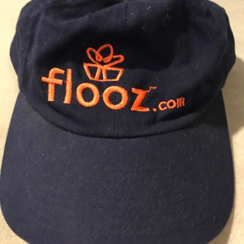 RARE Flooz.com Logo Cloth Baseball Hat - Vintage 1999